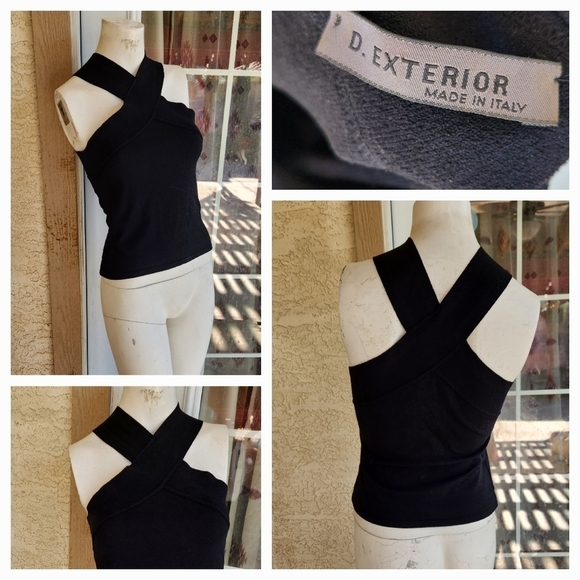 D.EXTERIORMADE IN ITALY CRISS CROSS HALTER TOP - Picture 2 of 3
